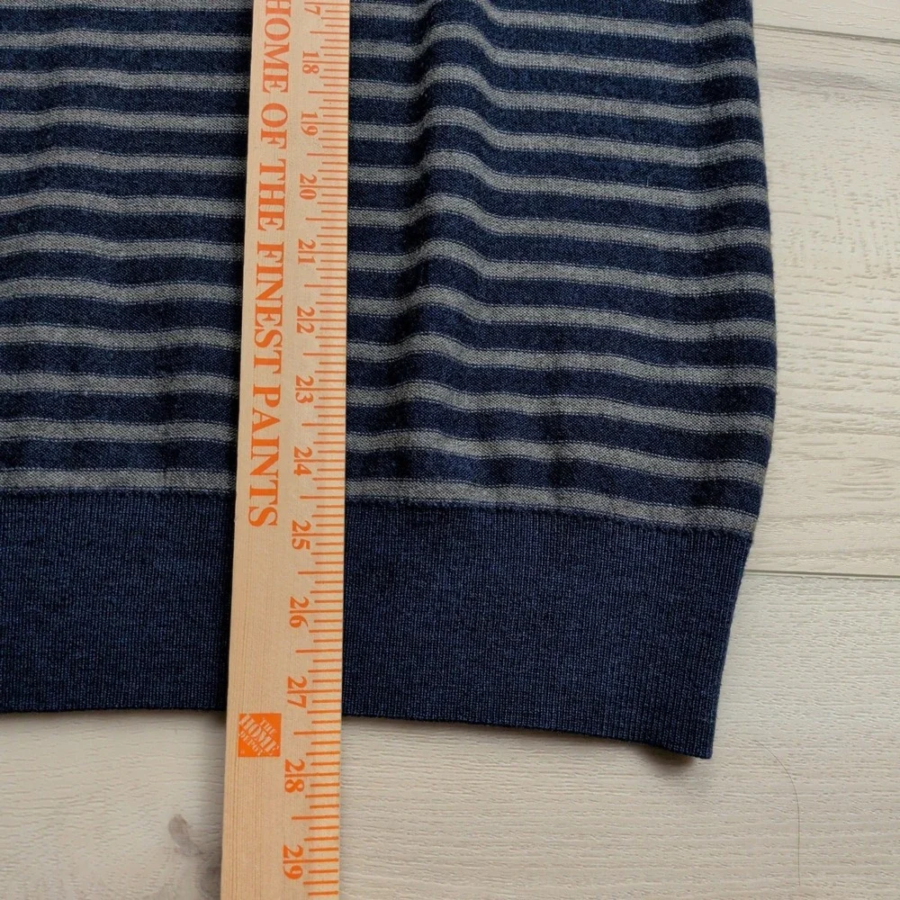 Banana Republic Sweater Mens‎ XL Blue Striped Merino Wool Crew Neck Long Sleeve